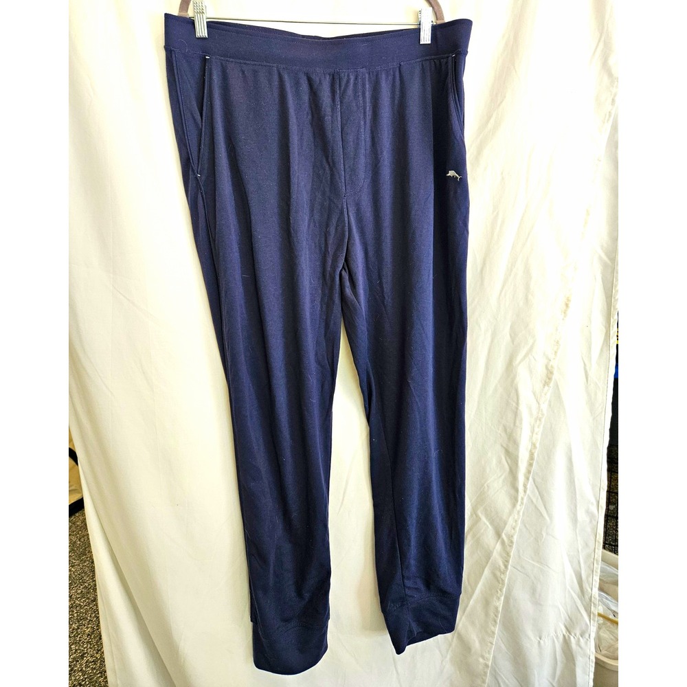 Tommy Bahama Men's Lounge Pants XL Blue Knit Drawstring Pockets Embroidered Logo